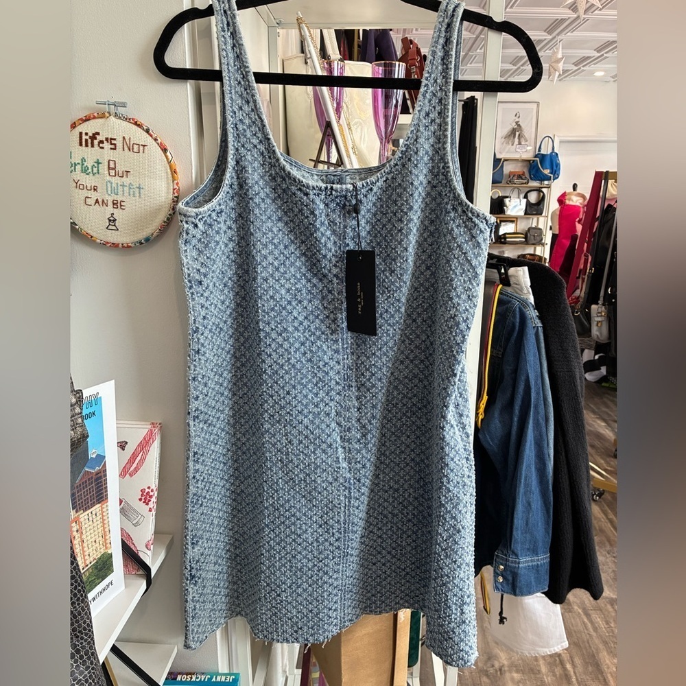 rag & bone Kimmie Denim Tweed Mini Dress size M NWT